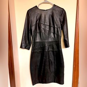 Black Leather Dress. Size 4.